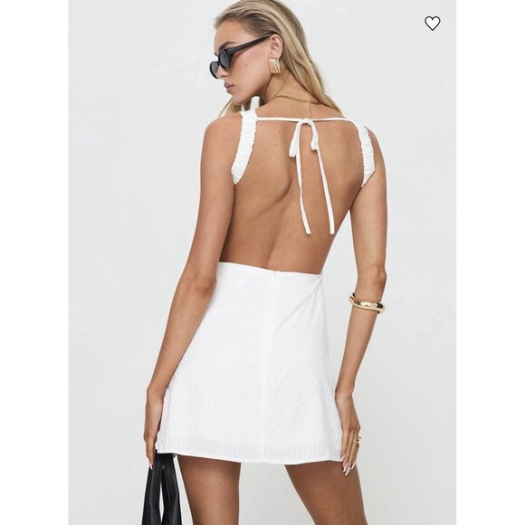 Princess Polly Swoon White Open Back Cotton Mini Dress Size 0 NWT $65 - Picture 5 of 11